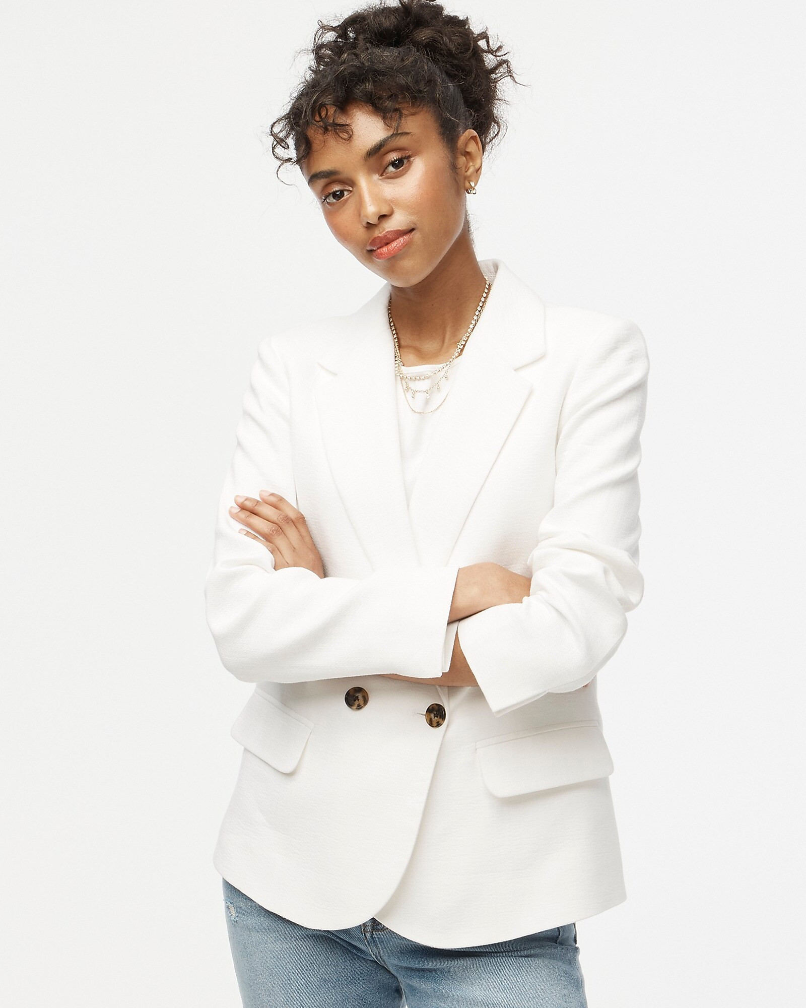 Cotton-blend textured blazer | J.Crew Factory
