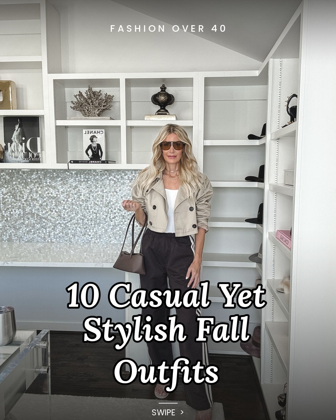 10 Casual Yet Stylish Fall Outfits.

I’m not buying anything this season that isn’t comfortable, versatile, and still looks put together — because easy and chic are not mutually exclusive after 40. Here’s what’s in heavy rotation right now:

	1.	Chocolate Brown Track Pants — elastic waist, buttery soft, on repeat
	2.	Quince Athleisure Set — softest matching set I own, styled 2 ways
	3.	The $54 Black Tee — worth every penny, also comes in white
	4.	Aritzia Lodge Pants — the viral ones, live up to the hype
	5.	Ruti Balloon Pants — dress up or down, wrinkle-free
	6.	Aritzia Navy Bomber Jacket — heels or sneakers, both work
	7.	AGOLDE Bermuda Shorts — high-waisted, so on-trend
	8.	Quince Gray Tank Dress — throw on and go, amazing price
	9.	Cropped Hooded Denim Jacket — my most-worn jacket, period
	10.	Under $100 Track Jacket — jeans or leggings, both ways chic.

#LTKootd #LTKgrwm #LTKOver40