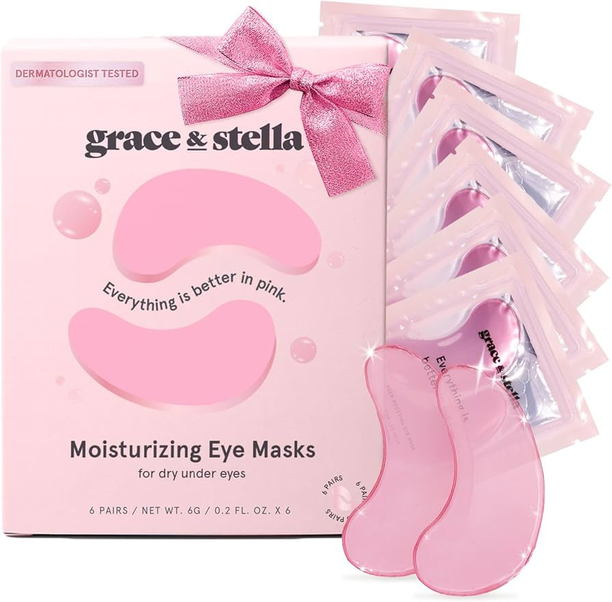 grace & stella Award Winning Under Eye Mask (Pink, 6 Pairs) Reduce Dark Circles, Puffy Eyes, Unde... | Amazon (US)