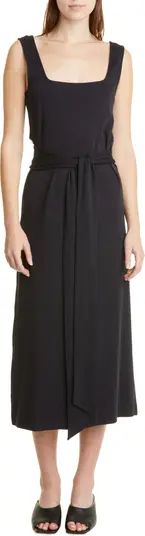 Belted Square Neck Midi Dress | Nordstrom