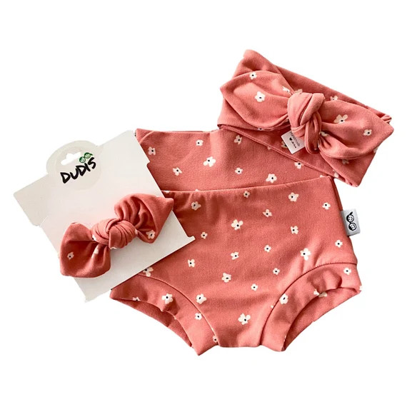 Poppies on Mauve Bummies and Tiny Knot or Top Knot Headband | Etsy | Etsy (US)