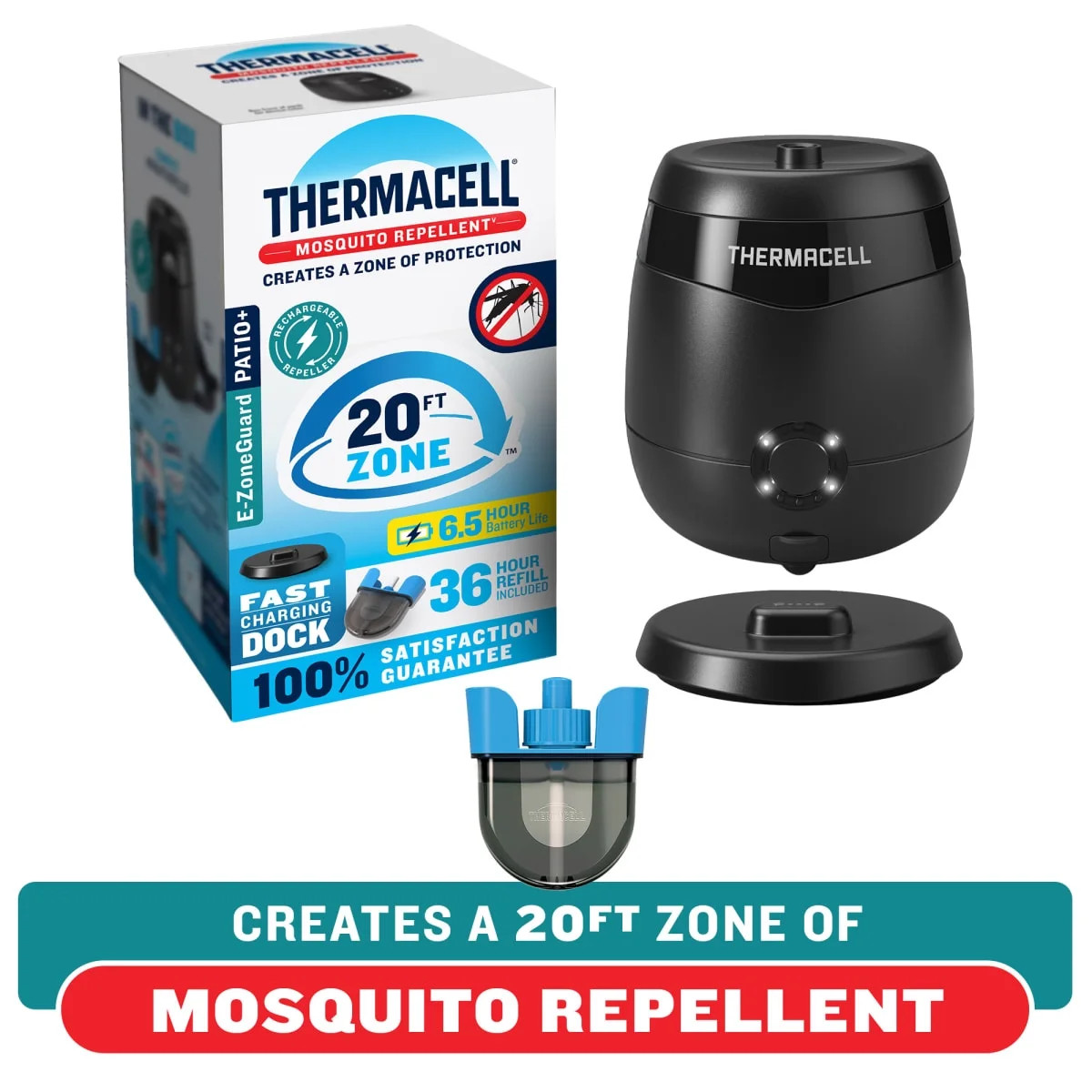 Thermacell E-ZoneGuard Patio + Rechargeable Mosquito Repeller + Fast Charging Dock with 36-Hr Ref... | Walmart (US)