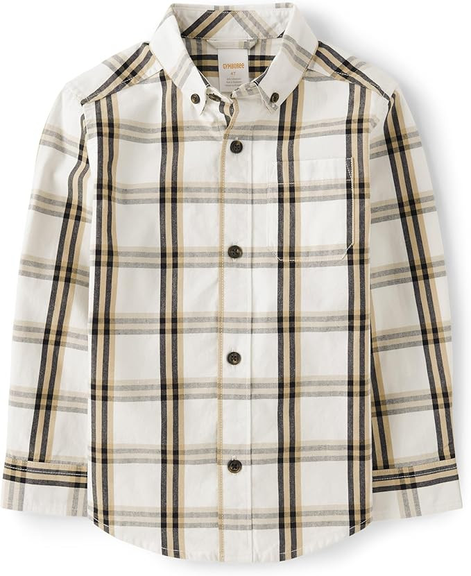 Gymboree Boys' and Toddler Long Sleeve Button Up Shirt | Amazon (US)
