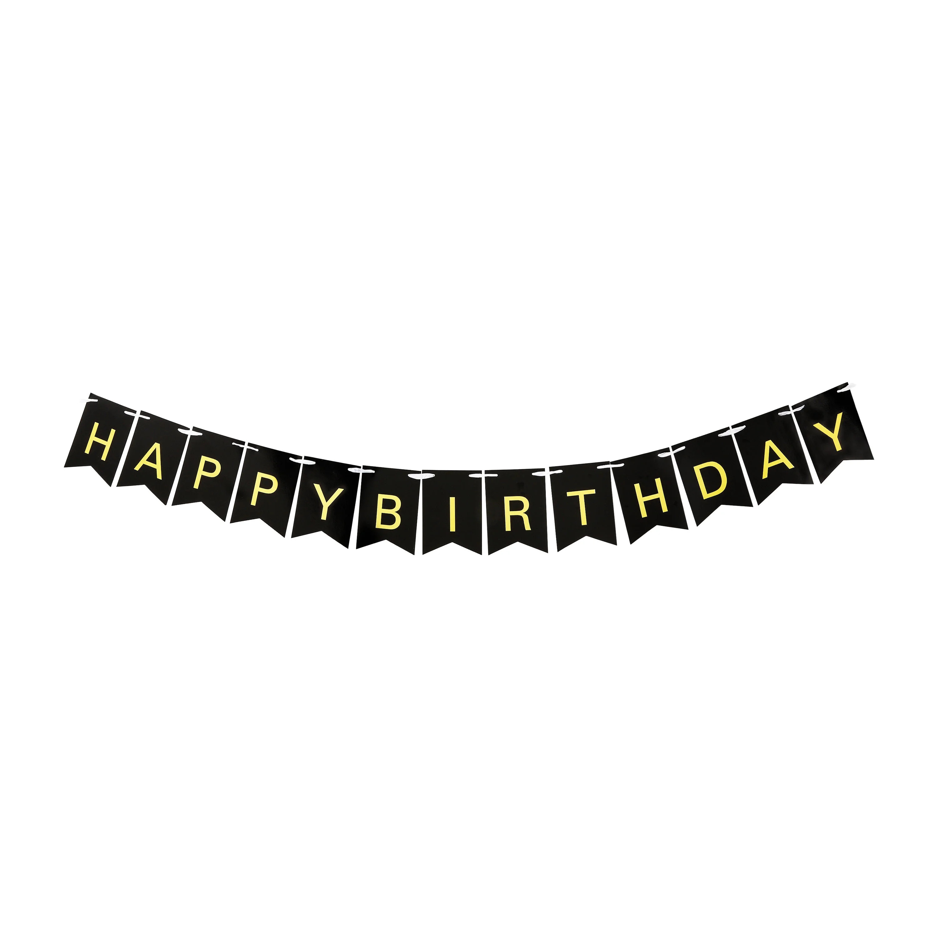 Black/Gold Happy Birthday Flag Banner, 6', by Way To Celebrate | Walmart (US)