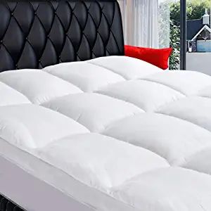 King Mattress Topper, Extra Thick Pillowtop, Cooling Plush Mattress Pad Cover 400TC Cotton Top Pr... | Amazon (US)