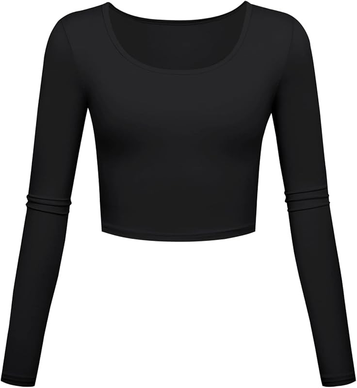 Kindcall Lightweight Basic Crop Tops Slim Fit Long Sleeve Workout Shirts for Women | Amazon (US)