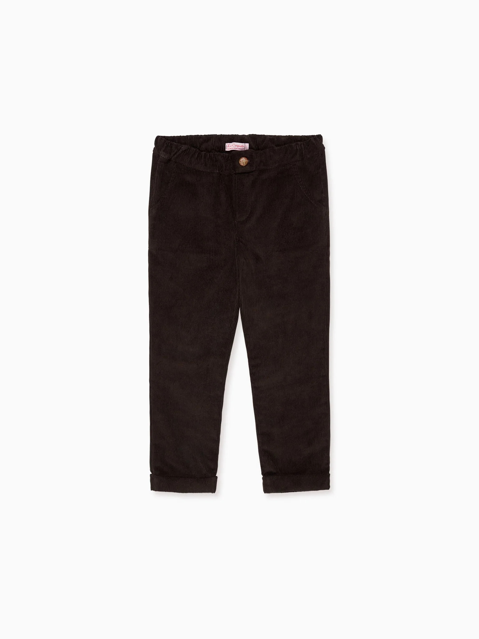 Chocolate Brown Benito Corduroy Boy Pants | La Coqueta (US)