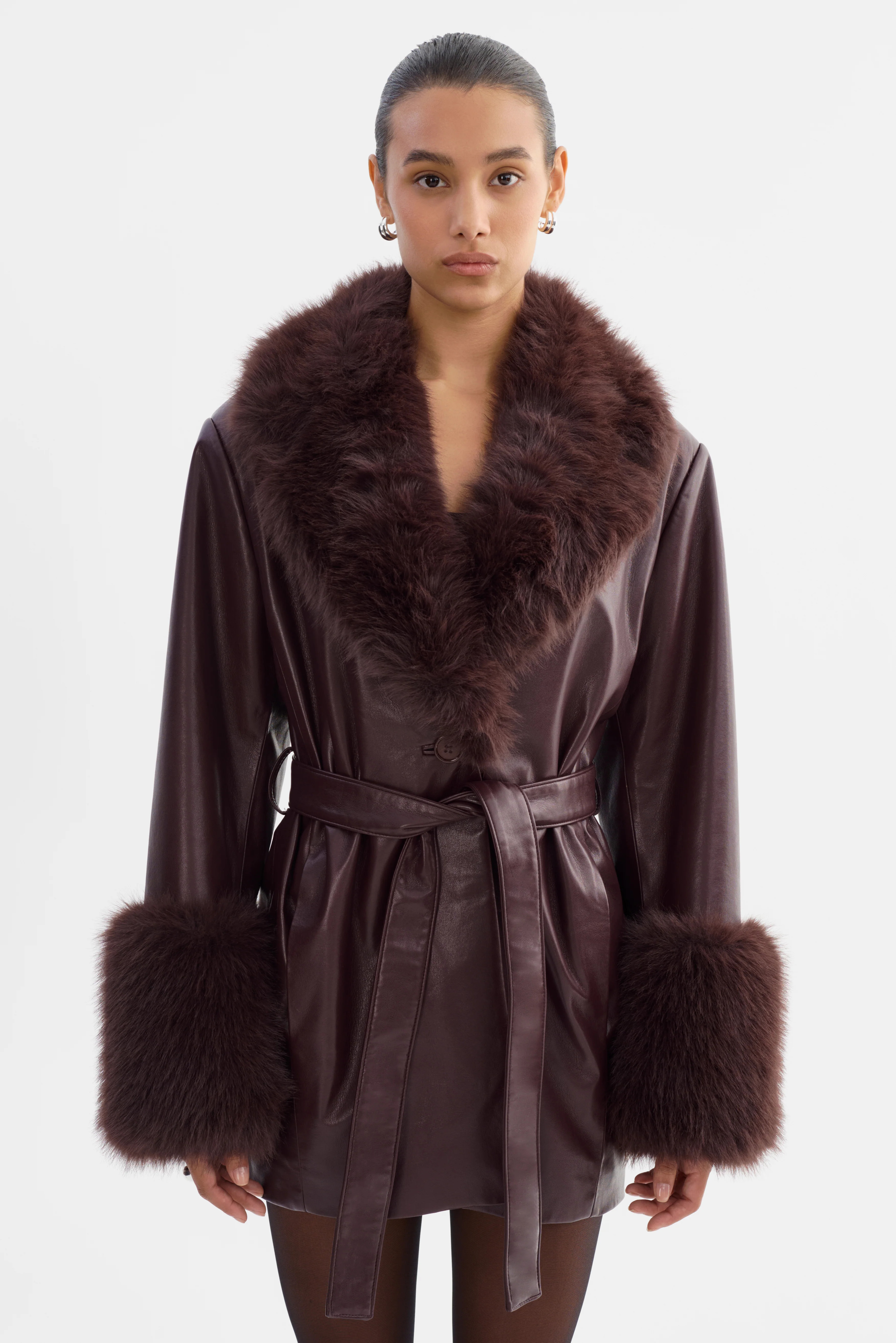 ROSABELLA | Recycled Leather Mid-Length Coat | LAMARQUE