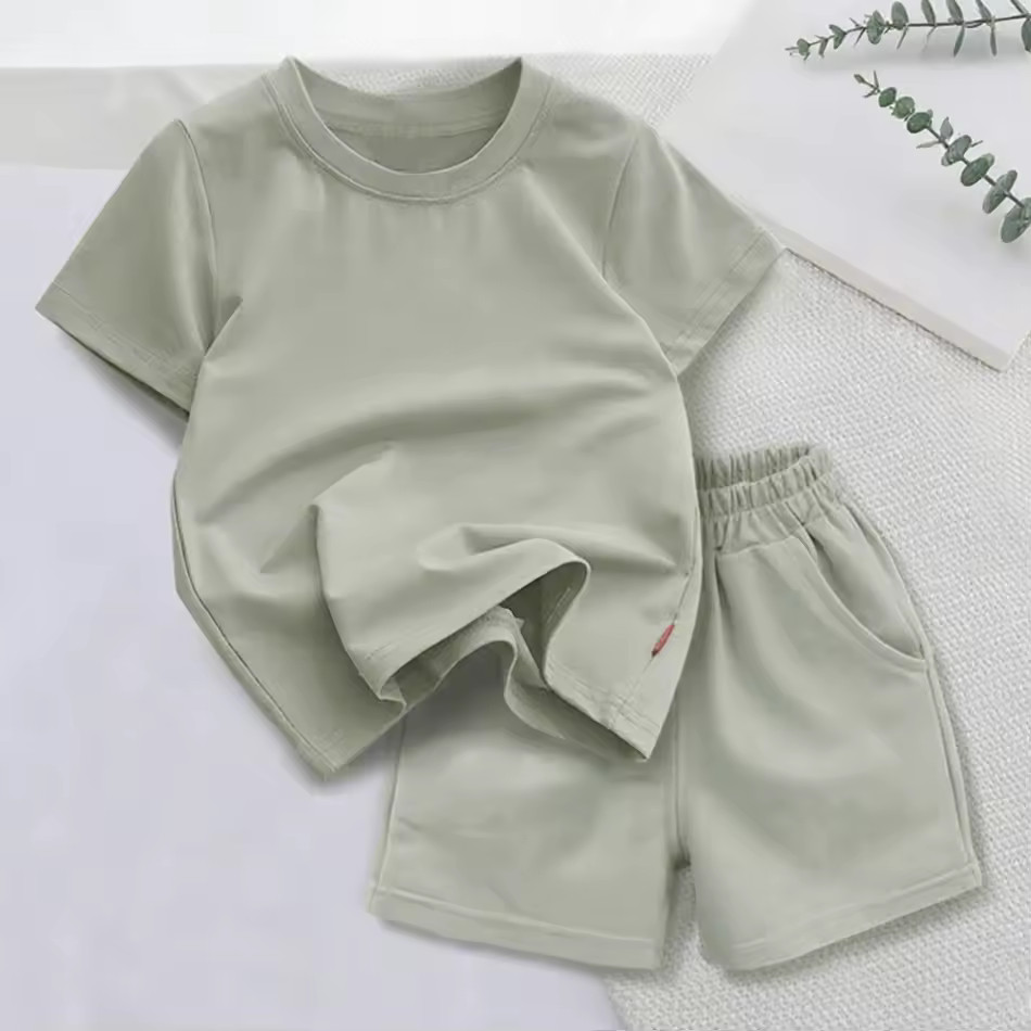 2025 Summer Kids Tshirt Two Piece Clothing Set Korean Fashion Boys Girls Short Sleeve Outfit Chil... | AliExpress (US)