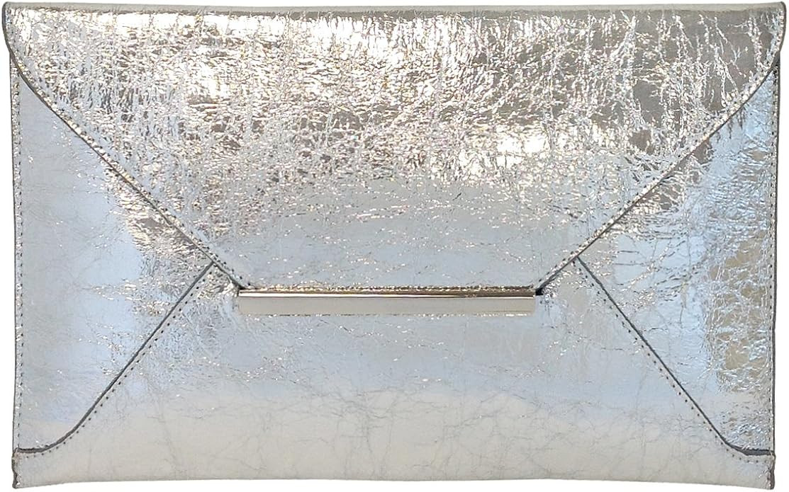 JNB Crushed Metallic Envelope Clutch | Amazon (US)