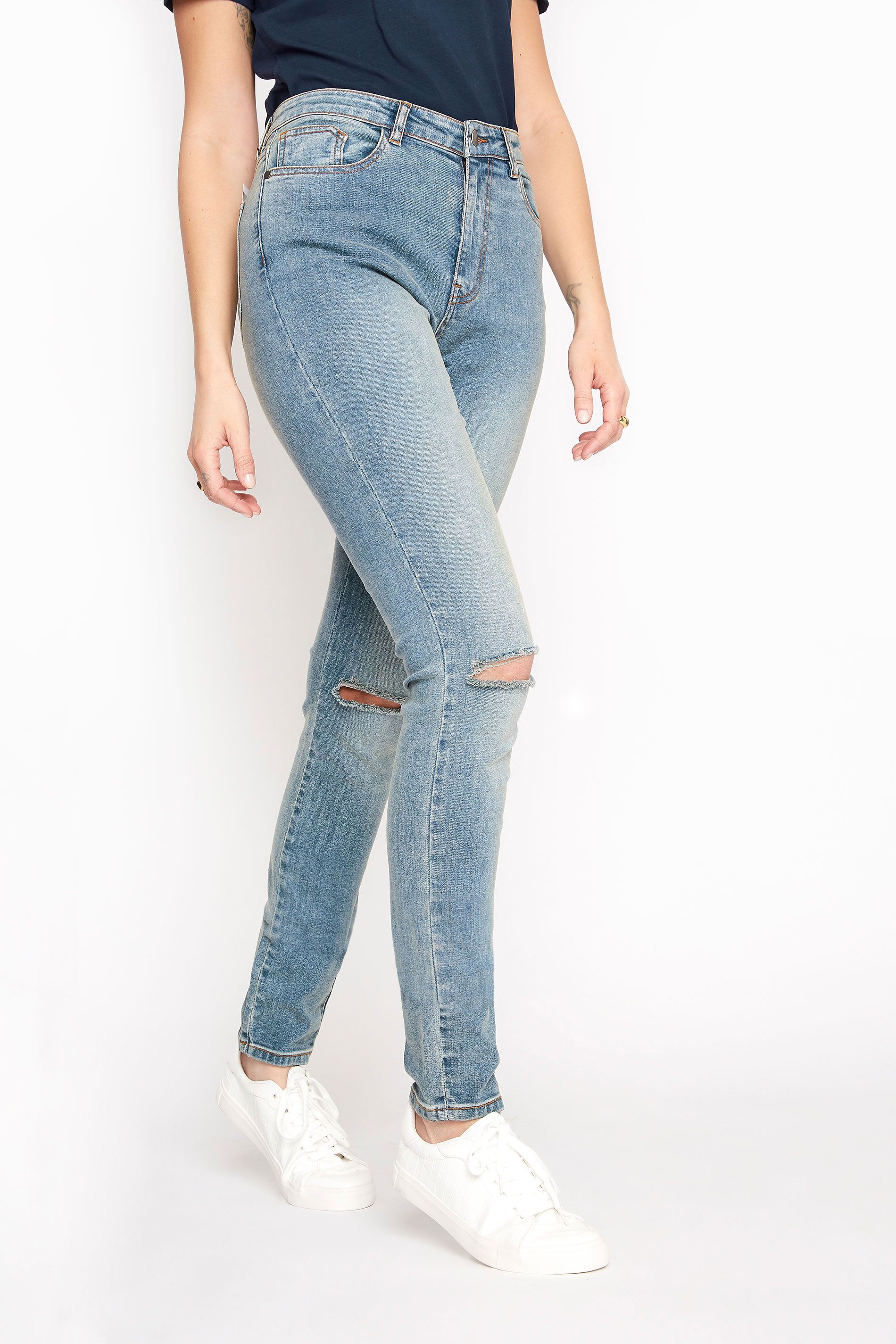 LTS Tall Light Blue Vintage Ripped AVA Skinny Jeans | Long Tall Sally