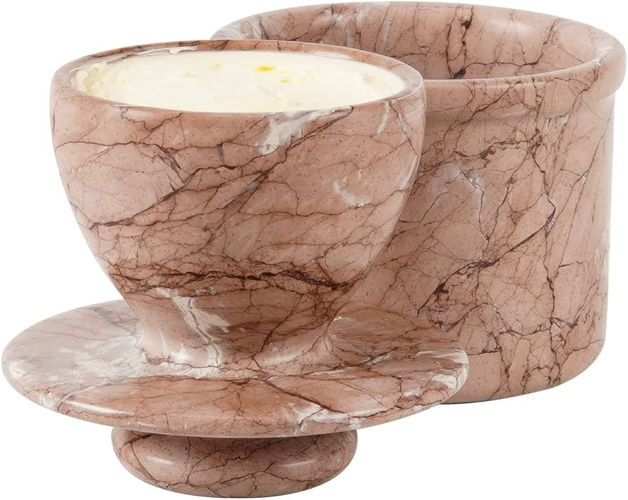 Radicaln Marble Butter Keeper Marinara Handmade Cover Pot French Butter Storage - Crock Keeper Ko... | Amazon (US)