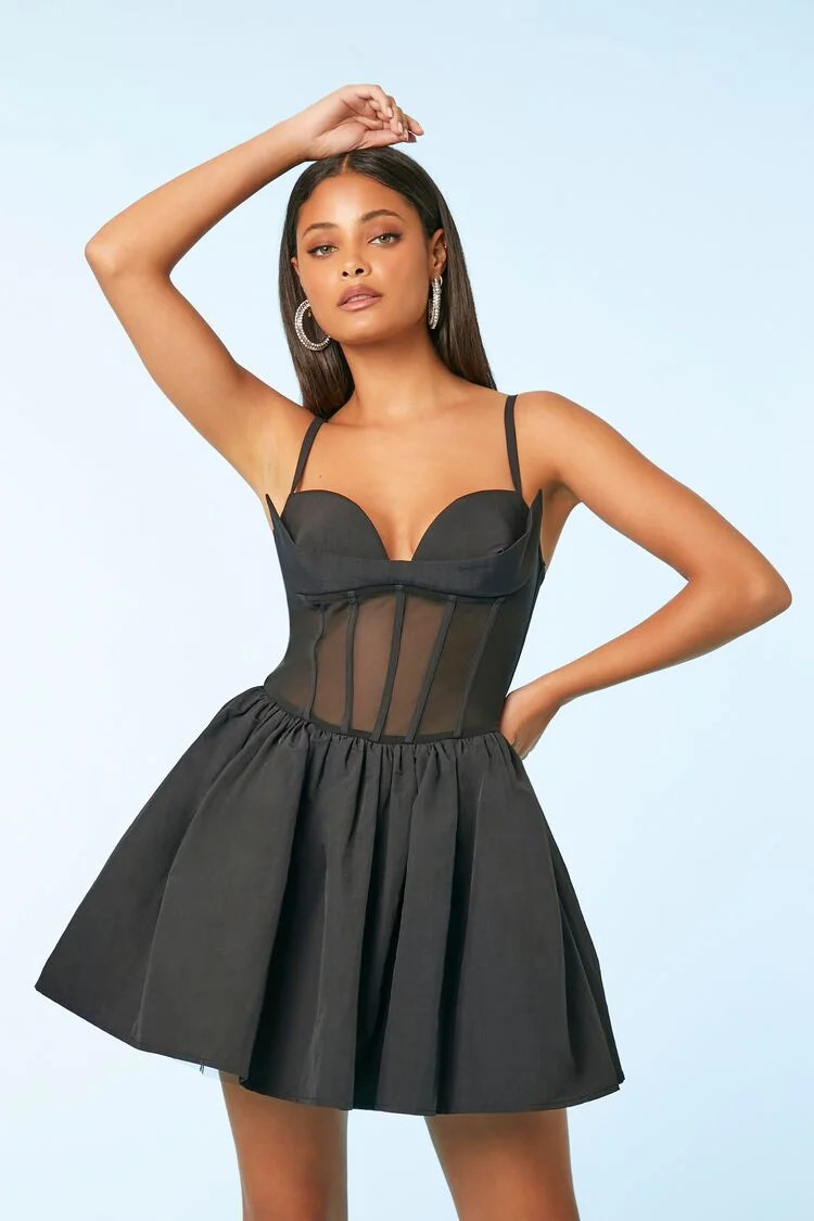 Caged Fit & Flare Mini Dress | Forever 21