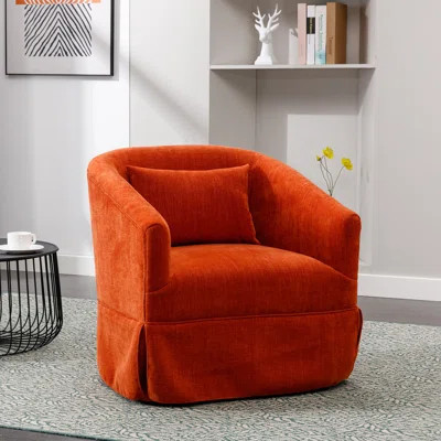 360-Degree Swivel Upholstered Armchair with Accent Pillow | Wayfair North America