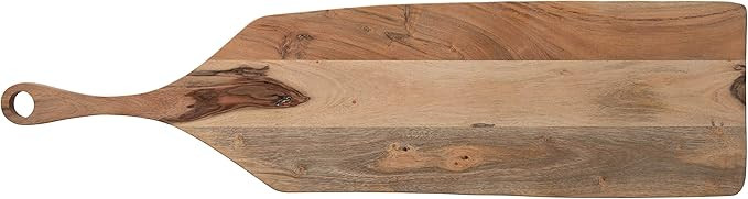 Creative Co-Op Rectangle Acacia Wood Cutting Handle Cheese Board, Brown | Amazon (US)