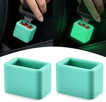 2Pcs Glow-in-the-Dark Seat Belt Buckle Holder, Silicone Auto Rear Seatbelt Buckle Booster to Make... | Amazon (US)