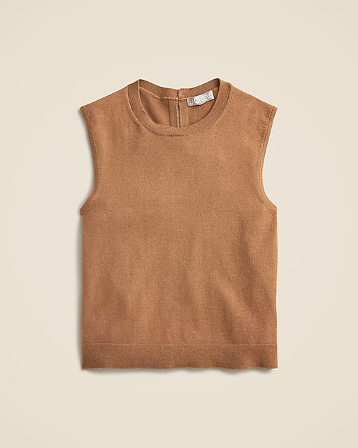 Featherweight cashmere-blend cropped sweater shell | J. Crew US