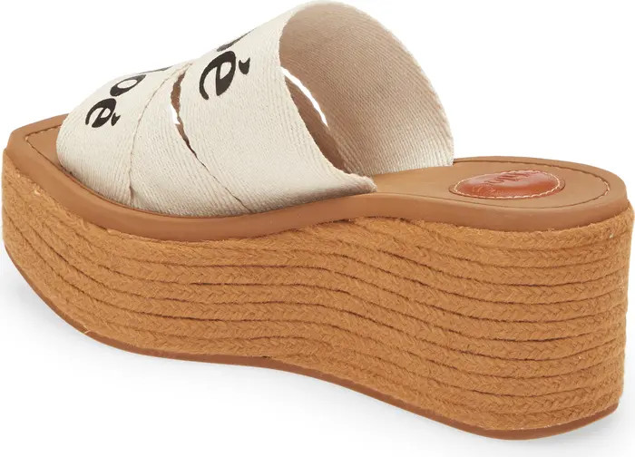 Woody Logo Espadrille Platform Slide Sandal | Nordstrom