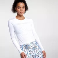 CALIA Women's Pointelle Seamless Long Sleeve T-Shirt | Going Going Gone