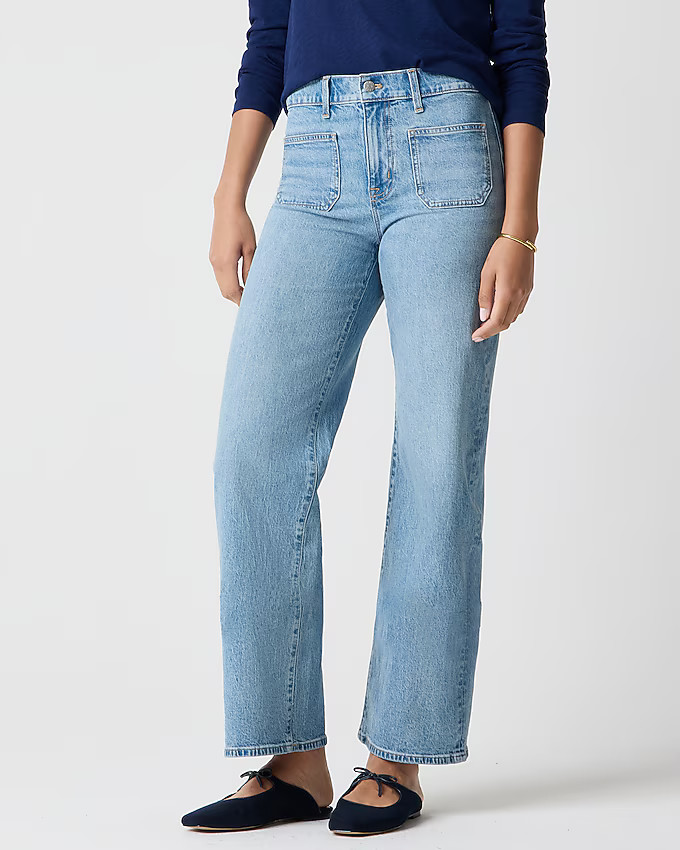Slim wide-leg patch-pocket jean in all-day stretch | J.Crew Factory