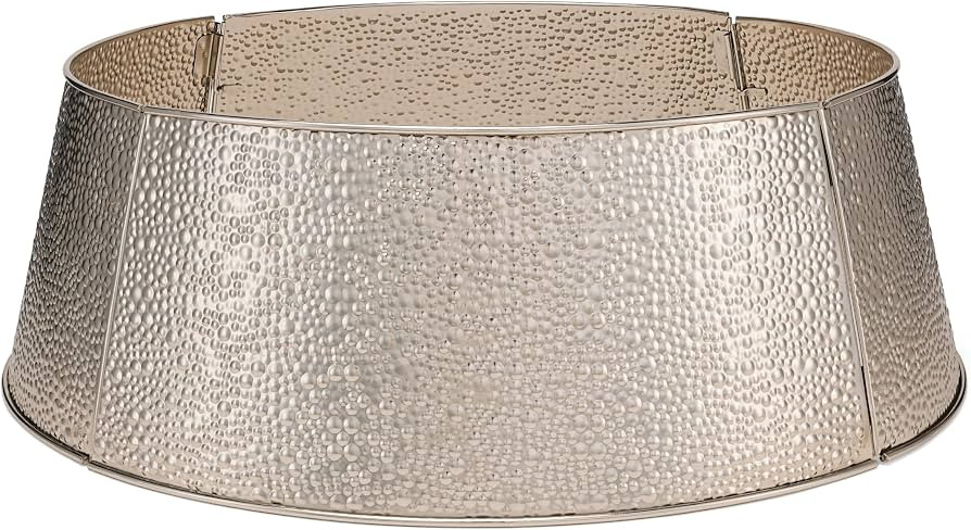 BIRDROCK HOME Collar de árbol de 4 paneles | Pequeño | Burbuja plateada | Decoración de falda ... | Amazon (US)