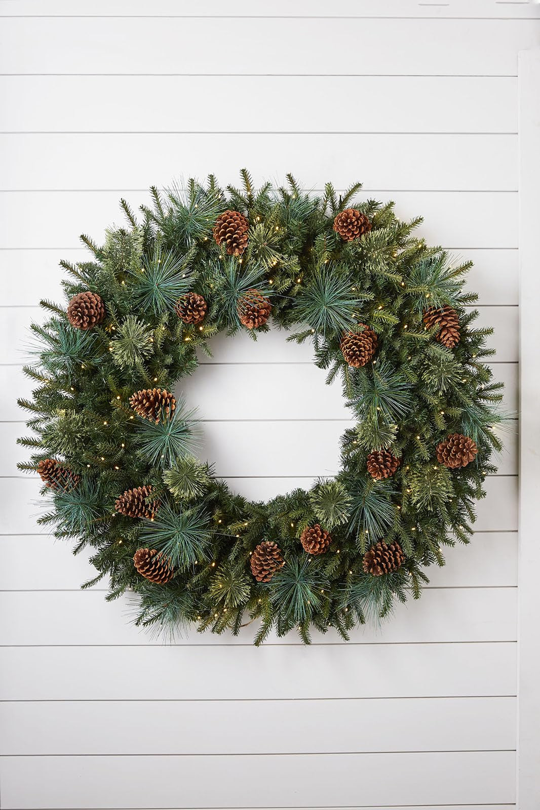 Balsam Hill Mixed Evergreen Christmas Wreath - 30" Traditional Front Door Wreath with Battery-Ope... | Amazon (US)