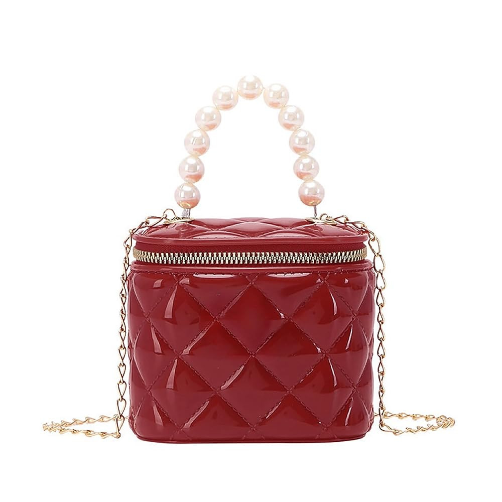 Girls Wallet, Mini Jelly Purse for Women, Shoulder Bags with Pearl Handle and Gold Chain-Crossbod... | Amazon (US)