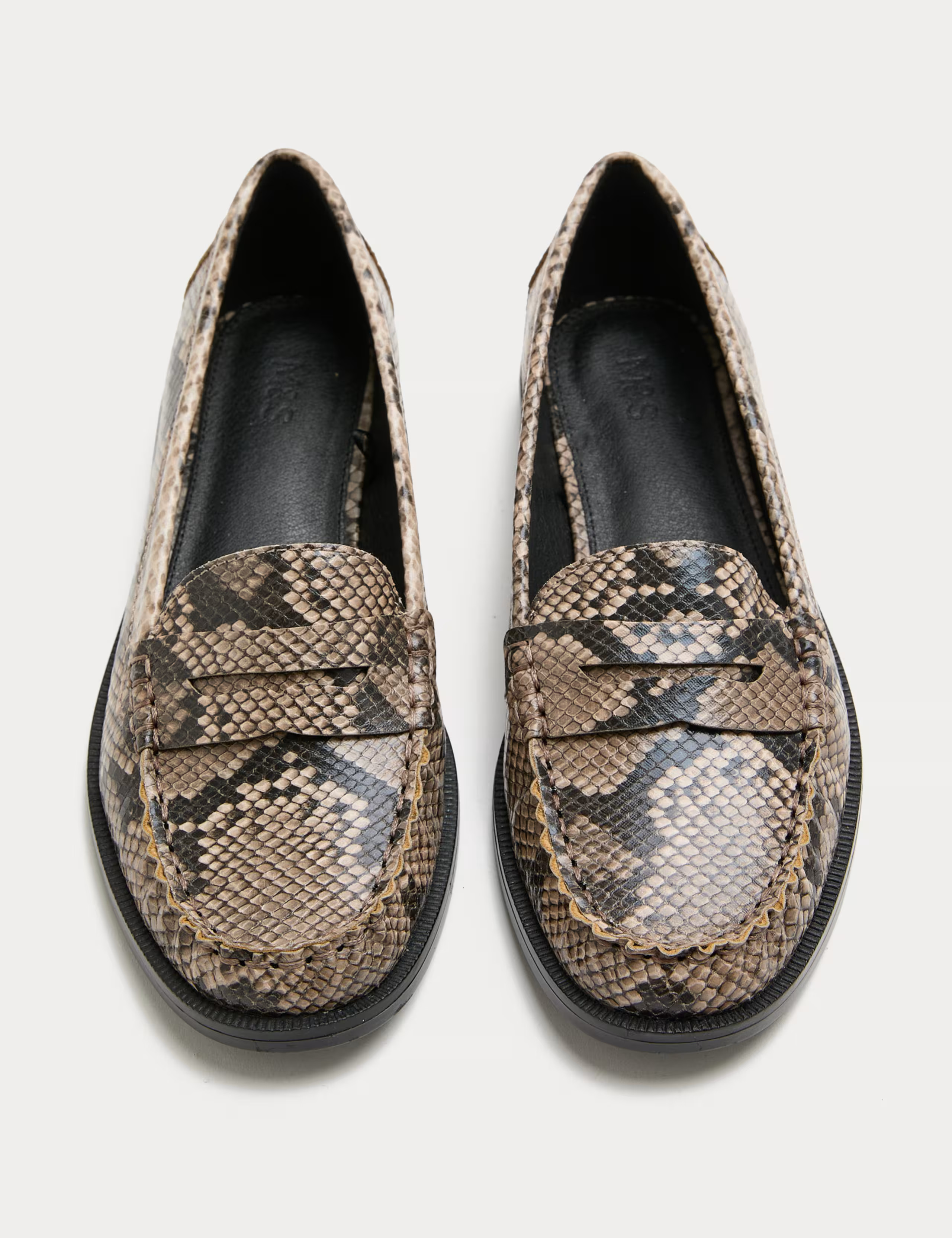 Snake Print Flat Penny Loafers | Marks & Spencer (UK)