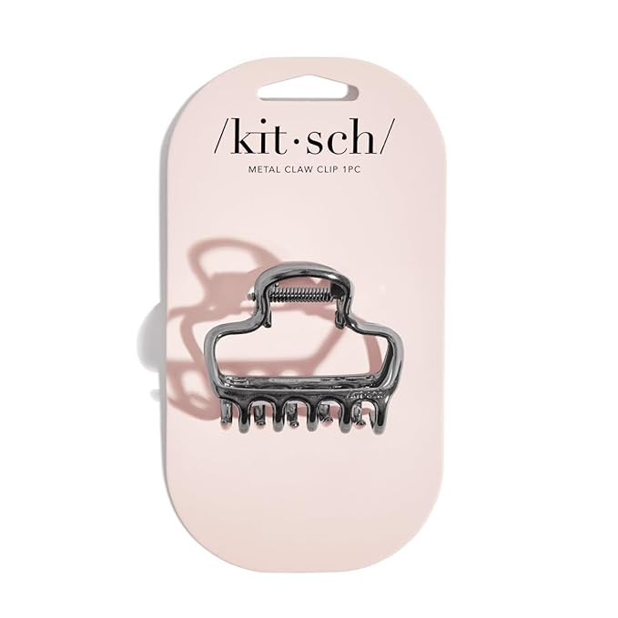 Kitsch Metal Medium Open Shape Puffy Claw Clip 1pc- Hematite | Amazon (US)
