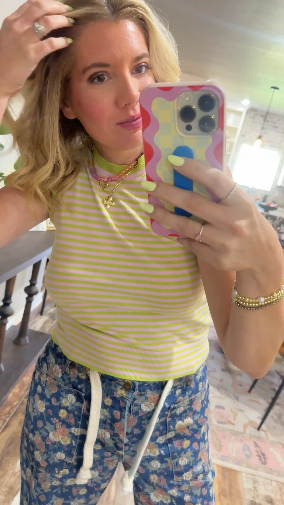 Floral barrel jeans, mix and match prints, striped tank, jelly flat sandals, gold jewelry

#LTKootd #LTKdayinmylife #LTKU