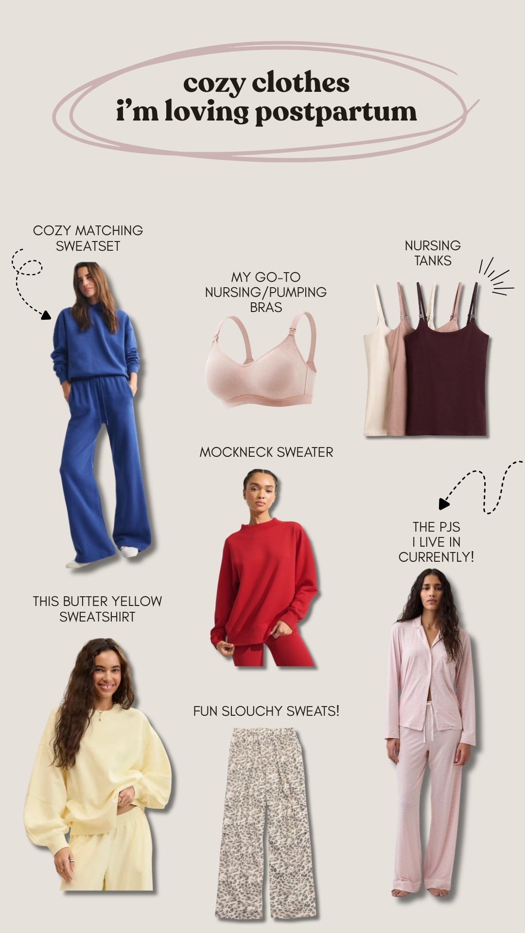 a roundup of my postpartum staples i’m loving! #postpartum #cozyclothes #sweatpants #nursing 

#LTKBaby #LTKmomlife #LTKootd