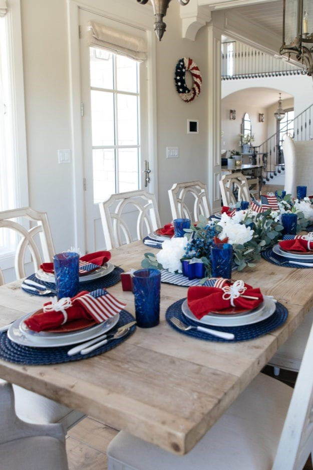 The secret to a Pinterest-worthy table? LAYERS 👏🇺🇸
Chargers + plates + napkins = instant depth ❤️💙

Shop all the layers + recreate this look👇
#tablescapestyling #ltkhome #homedecorideas #patriotdecor #hostingstyle 

 #LTKfoodie #LTKSeasonal #LTKHome