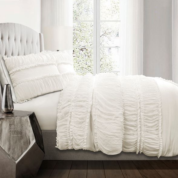 White Nova Ruffle Comforter Set - Lush Décor | Target