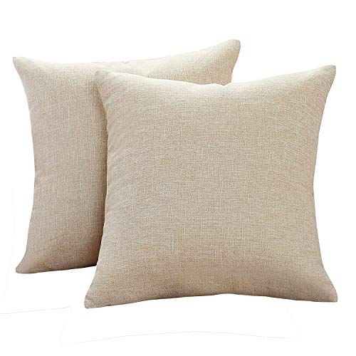 Sunday Praise Linen Decorative Throw Pillow Covers,Classical Square Solid Color Pillow Cases,18x1... | Amazon (US)