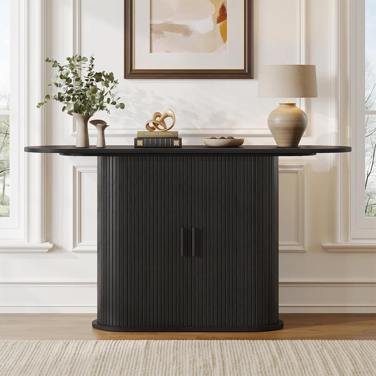 Modern 55.12'' Console Table with Double Door Storage Cabinet for Hallway or Living Room | Wayfair North America