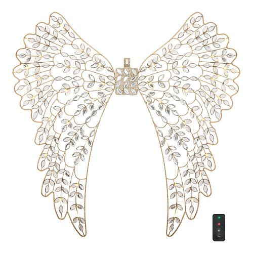 August & Leo Jeweled Lit Angel Wings - Ivory/Off White | HSN