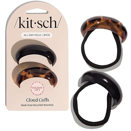 Kitsch Medium Hair Cuffs for Braids & Ponytails - Sleek Hair Ties No Damage for Women | Recycled ... | Amazon (US)