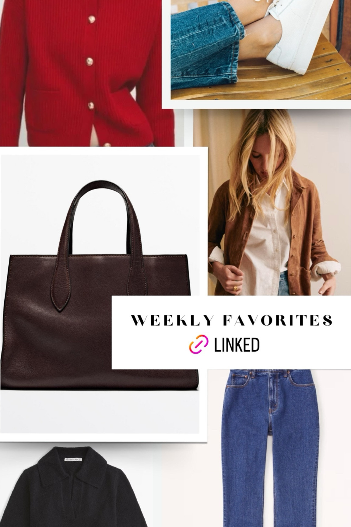 Weekly favorites, red cardigan, sale, white sneakers, fall inspo, Sezane, burgundy tote, fall bag

#LTKFindsUnder100 #LTKFindsUnder50 #LTKFallSale
