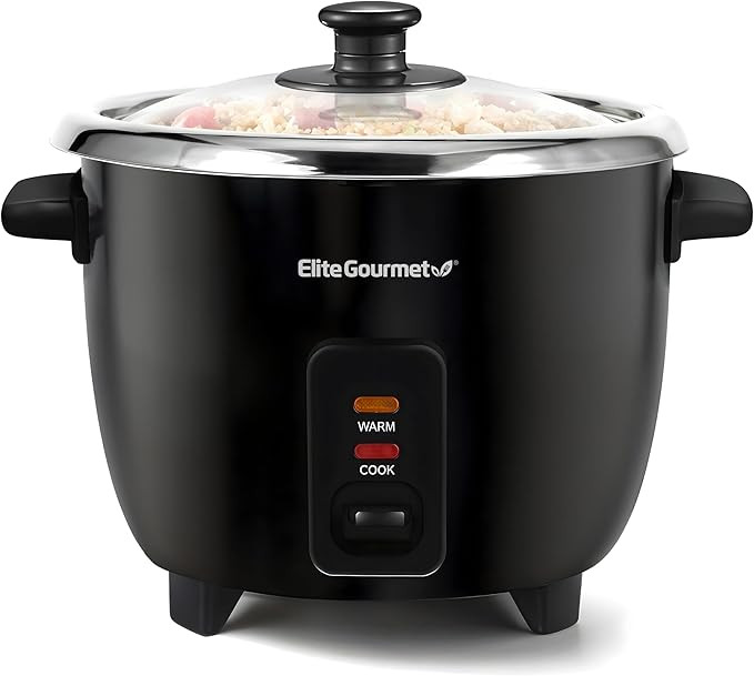 Elite Gourmet ERC006SS 6-Cup Electric Rice Cooker with Stainless Steel Inner Pot, Makes Soups, St... | Amazon (US)