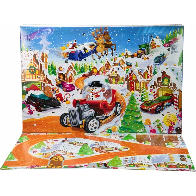 Hot Wheels 2025 Advent Calendar with 10 Toy Vehicles in 1:64 Scale & 24 Accessories - Walmart.com | Walmart (US)