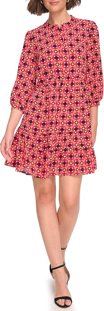 Eliza J Women's 3/4 Sleeve Crew Neck Short Dress | Amazon (US)
