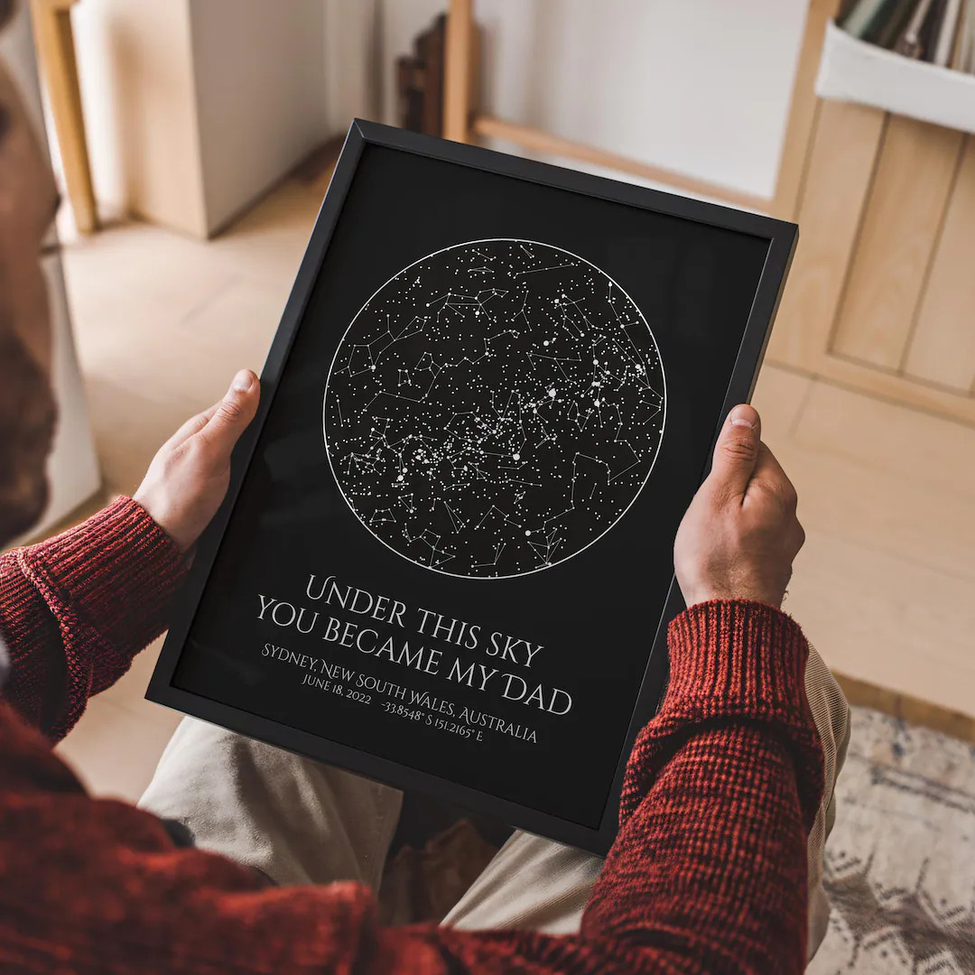 The Day You Became My Dad Star Map Dad Christmas Gift From Daughter, Night Sky Print Daddy Daught... | Etsy (US)