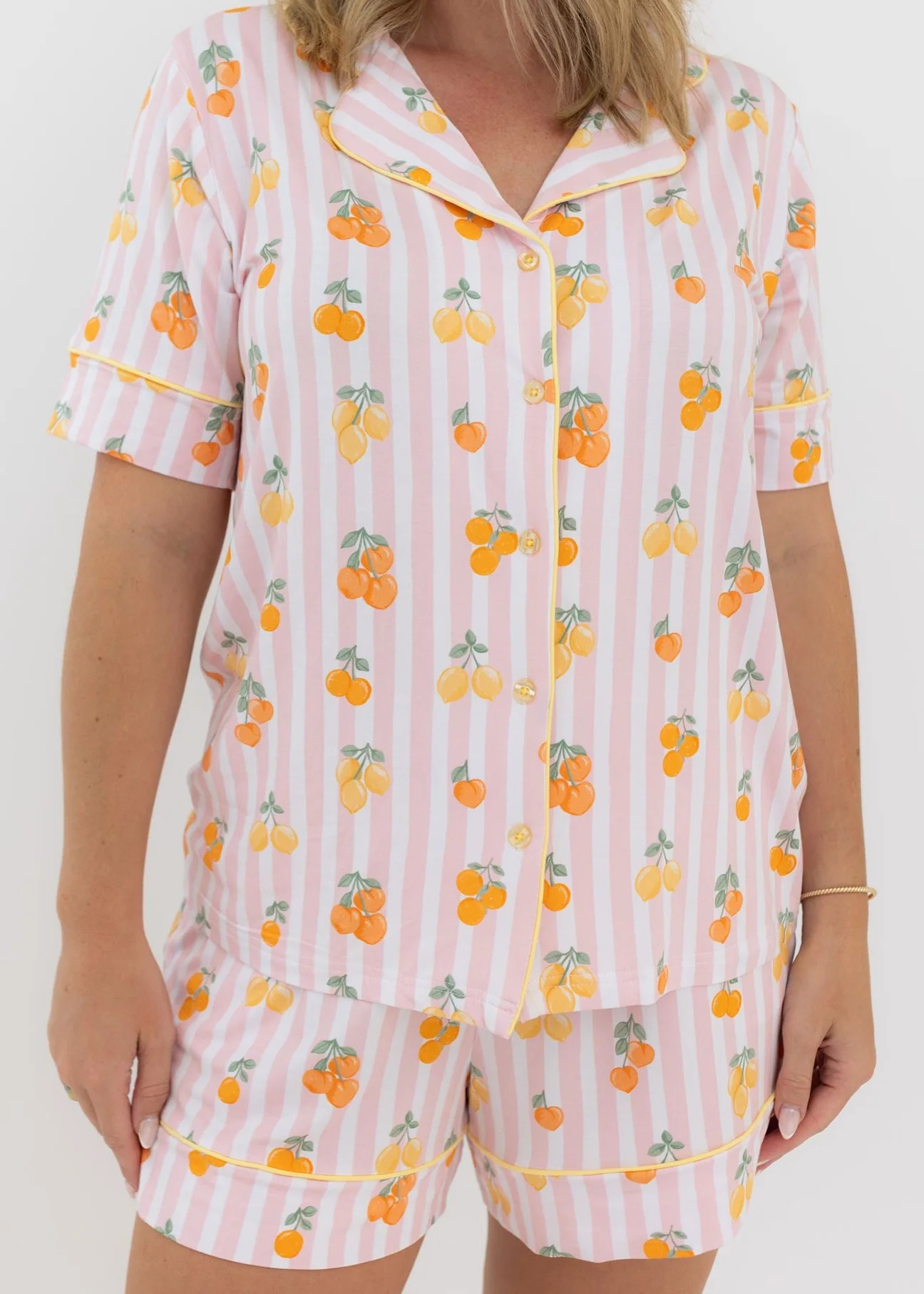Citrus Stripes Women's Shorts PJ Set | Tiny Jams