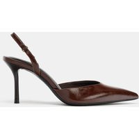 Zara - Pointed Toe Slingback Heels - Brown - 11 - Woman | Zara US