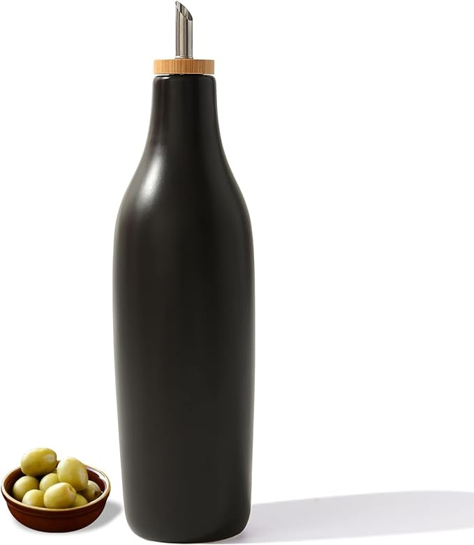HOMCDALY Ceramic Olive Oil Dispenser for Kitchen, Stoneware 16oz Oil and Vinegar Bottles Dispense... | Amazon (US)