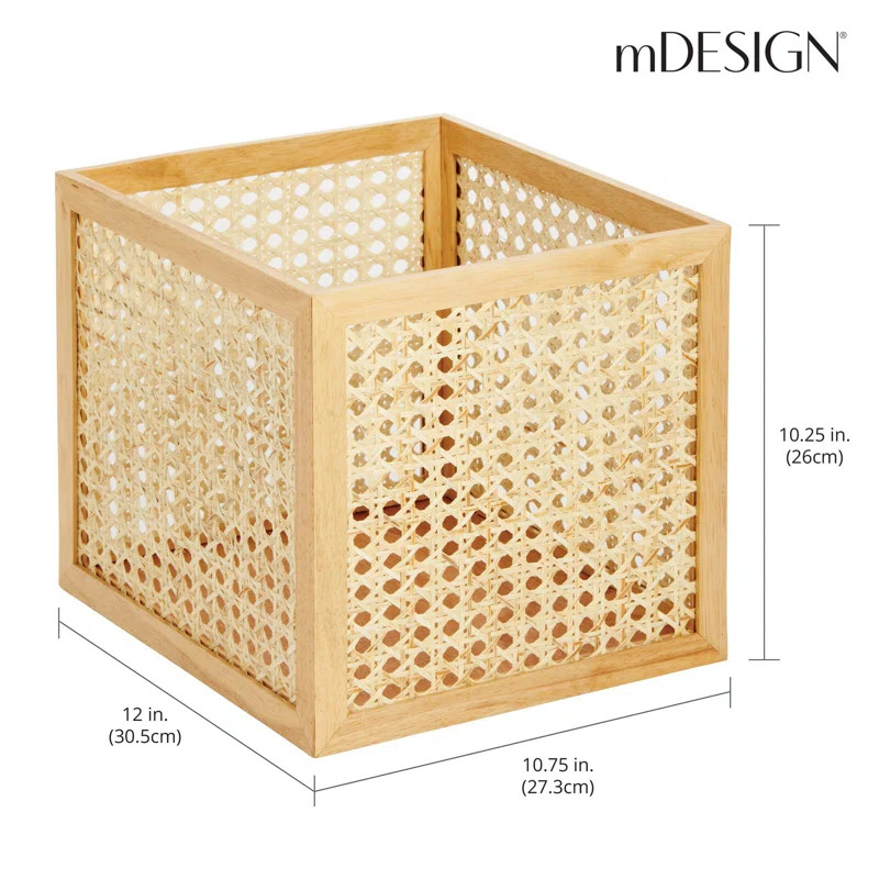 mDesign Natural Cane Kitchen Organizer Storage Bin with Handles | Wayfair North America