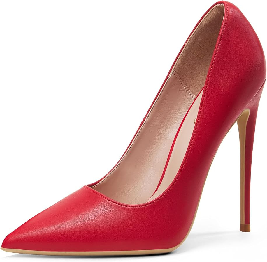 Elisabet Tang Women Pumps, Pointed Toe High Heel 4.7 inch/12cm Party Stiletto Heels Shoes Matte | Amazon (US)