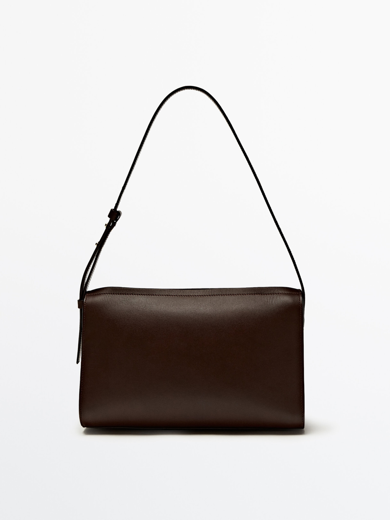 Plain leather shoulder bag | Massimo Dutti UK