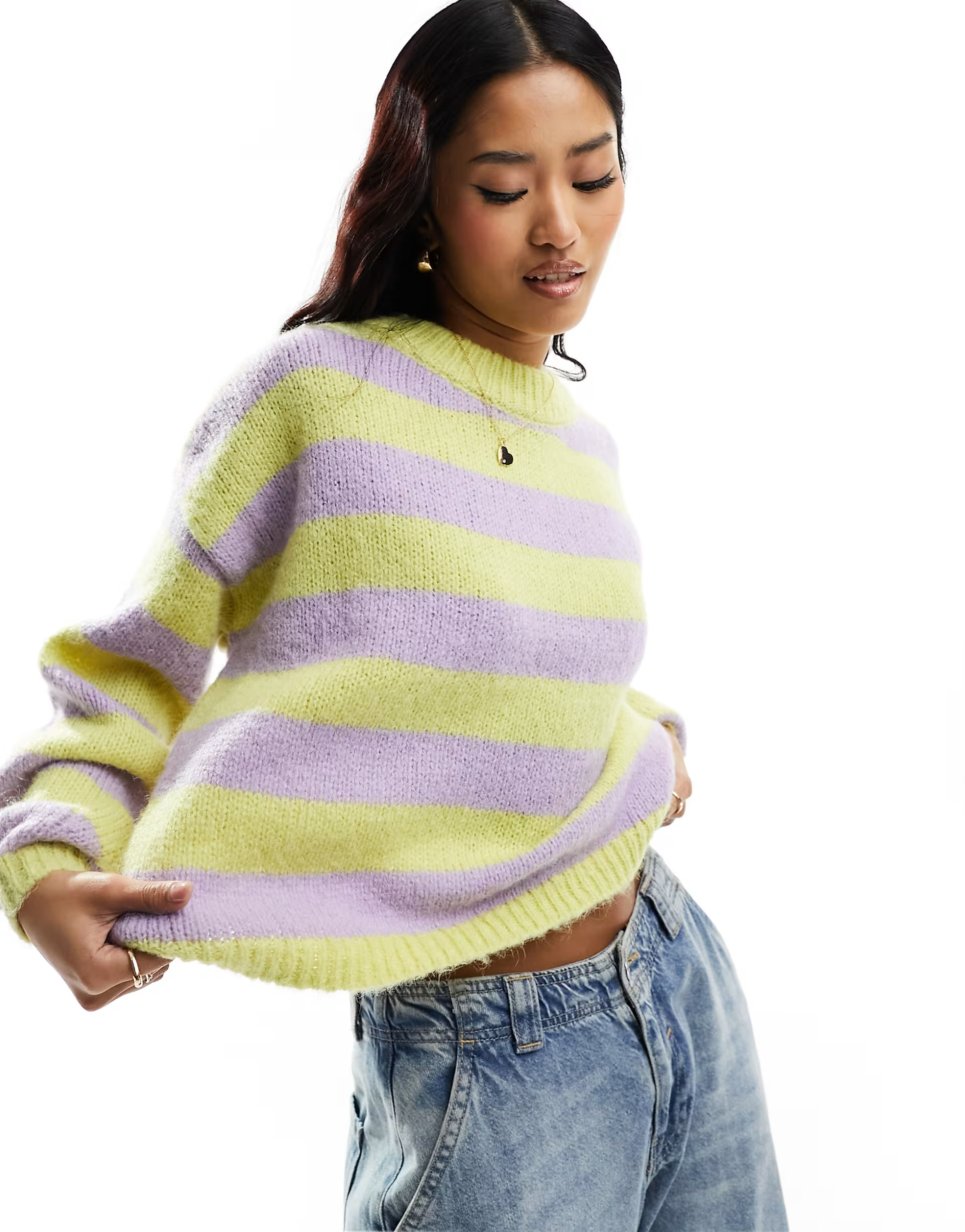 Only jumper in lime and lilac stripe | ASOS | ASOS (Global)