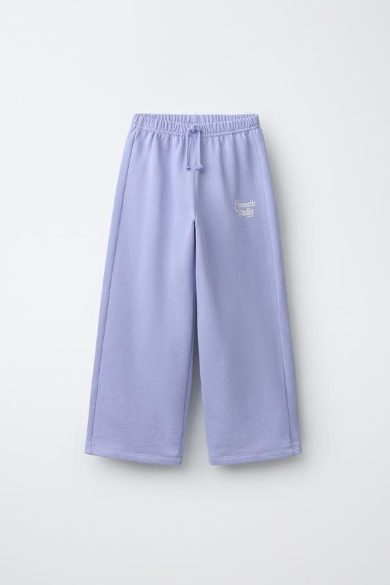 WIDE LEG TEXT PANTS | Zara US